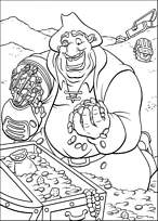 coloriage long john silver trouve le tresor